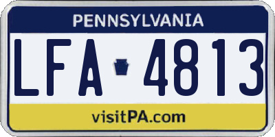 PA license plate LFA4813