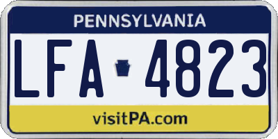 PA license plate LFA4823