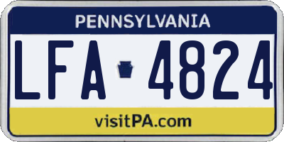 PA license plate LFA4824