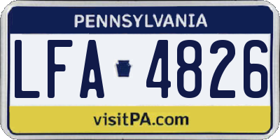 PA license plate LFA4826