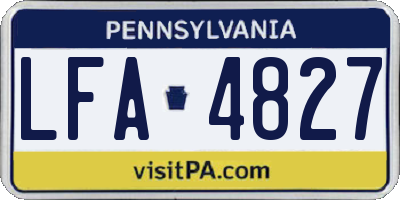 PA license plate LFA4827