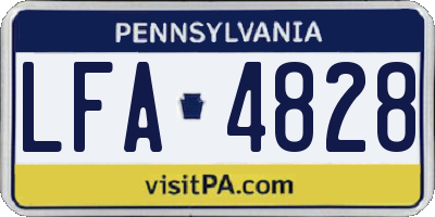 PA license plate LFA4828