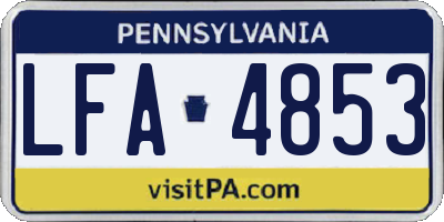 PA license plate LFA4853