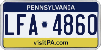 PA license plate LFA4860