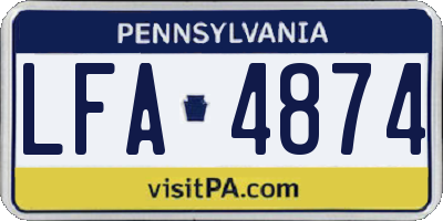 PA license plate LFA4874