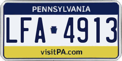 PA license plate LFA4913
