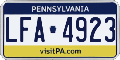 PA license plate LFA4923