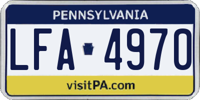 PA license plate LFA4970