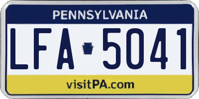 PA license plate LFA5041