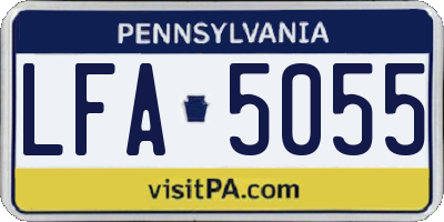 PA license plate LFA5055