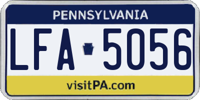 PA license plate LFA5056