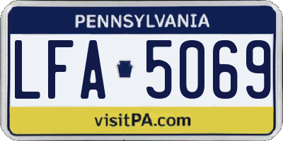 PA license plate LFA5069