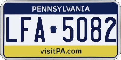 PA license plate LFA5082