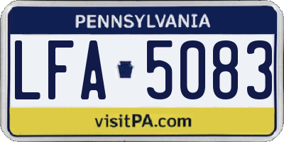 PA license plate LFA5083