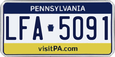 PA license plate LFA5091
