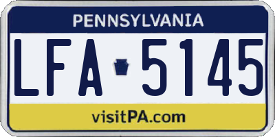 PA license plate LFA5145