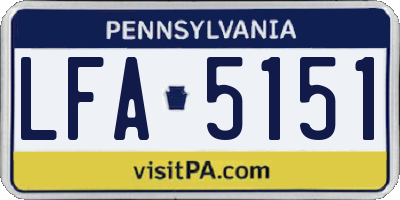 PA license plate LFA5151