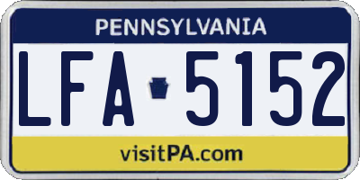 PA license plate LFA5152