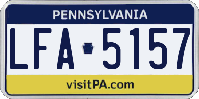 PA license plate LFA5157