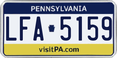 PA license plate LFA5159