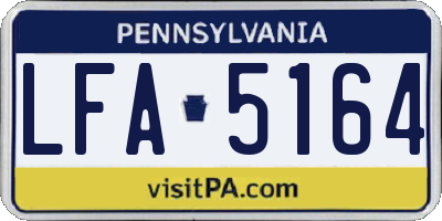 PA license plate LFA5164