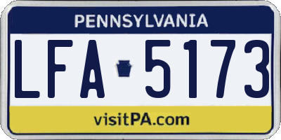 PA license plate LFA5173