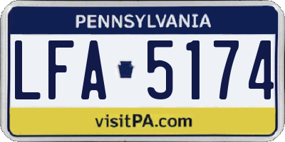 PA license plate LFA5174