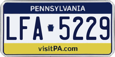 PA license plate LFA5229