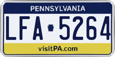 PA license plate LFA5264
