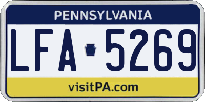 PA license plate LFA5269