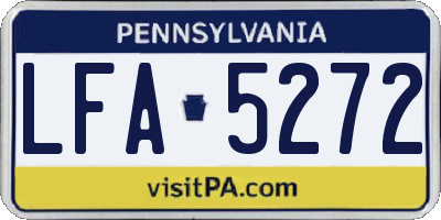 PA license plate LFA5272