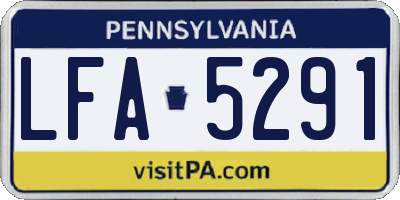 PA license plate LFA5291
