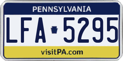 PA license plate LFA5295