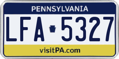 PA license plate LFA5327