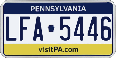 PA license plate LFA5446