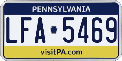 PA license plate LFA5469