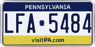 PA license plate LFA5484