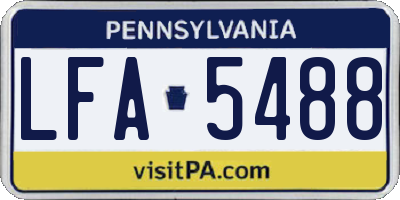 PA license plate LFA5488
