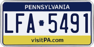 PA license plate LFA5491
