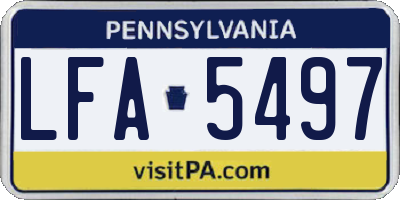 PA license plate LFA5497