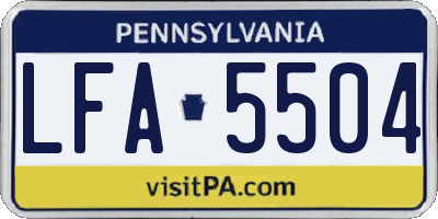 PA license plate LFA5504