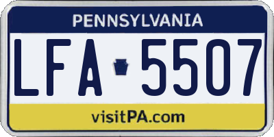 PA license plate LFA5507