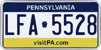 PA license plate LFA5528