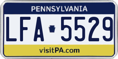 PA license plate LFA5529