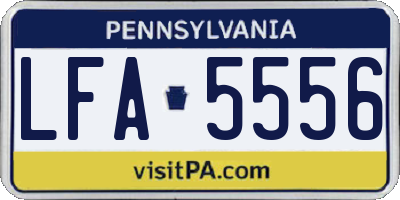 PA license plate LFA5556