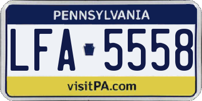 PA license plate LFA5558