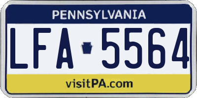 PA license plate LFA5564