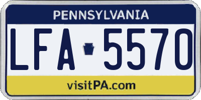 PA license plate LFA5570
