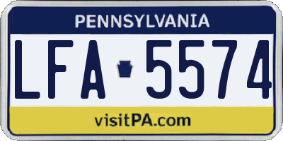 PA license plate LFA5574