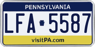 PA license plate LFA5587
